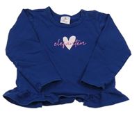 Tmavomodré triko se srdcem a volánkem 