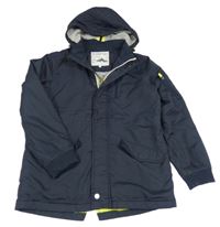 Tmavomodrá šusťáková zateplená bunda s kapucí M&S