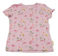 Světlerůžové tričko s pláží Staccato