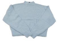 Světlemodrý chlupatý crop svetr New Look