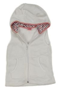 Bílá plyšová vesta s kapucí Kiki&Koko