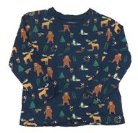 Tmavomodré triko se zvířátky Primark