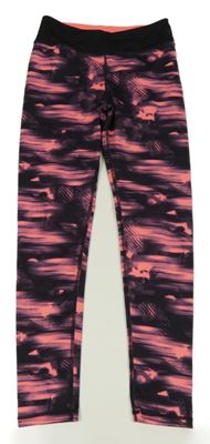 Černo-neonově růžové melírované sportovní legíny H&M