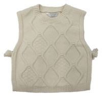 Béžová vzorovaná svetrová crop vesta Primark