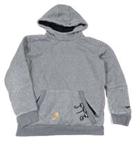 Šedá mikina se zvířátky a kapucí 