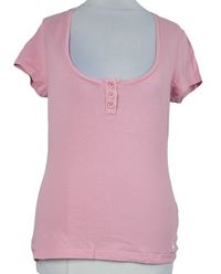 Dámské růžové tričko s knoflíčky Jack Wills 