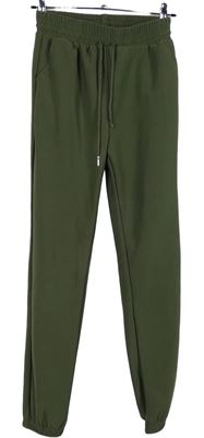 Dámské khaki cuff teplákové kalhoty 