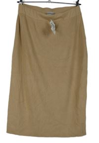 Nové - Dámská béžová žebrovaná pletená midi sukně Pep&Co