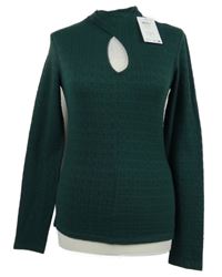 Nové - Dámské tmavozelené vzorované triko s průstřihem Vila 