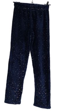 Dámské tmavomodré hvězdičkované plyšové kalhoty Tissaia 