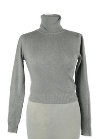 Nové - Dámský šedý žebrovaný crop svetrový rolák Luc-ce 