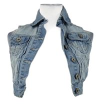 Dámská světlemodrá crop riflová vesta s prošoupáním New Look