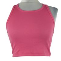 Dámský tmavorůžový žebrovaný crop top Shein 