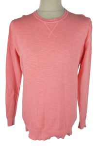 Pánský neonově růžový slim fit svetr FSBN 