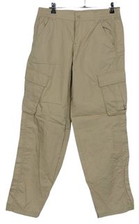 Dámské béžové plátěné kalhoty s kapsami zn. H&M