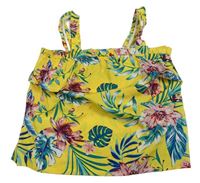 Žlutý květinový crop top Primark