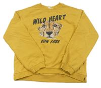 Hořčicová mikina s leopardem H&M