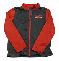 Šedo-černá sportovní propínací mikina s nápisem 