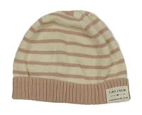 Smetanovo-růžová pruhovaná čepice H&M