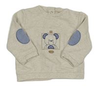 Béžová melírovaná mikina s medvědem Mayoral