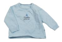 Světlemodrý svetr s nápisem a medvídkem Little nutmeg