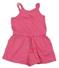 Malinový bavlněný kraťasový overal Kiki&Koko