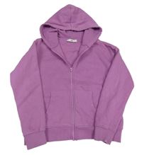 Fialovorůžová propínací crop mikina s kapucí C&A
