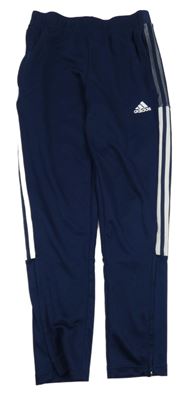 Tmavomodré sportovní kalhoty s logem Adidas