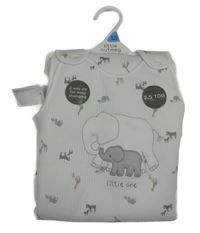 Nové - Bílý zateplený spací pytel se slony Nutmeg