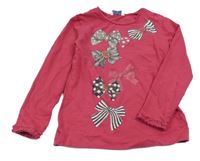 Malinové triko s mašlemi Mayoral