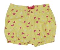 Žluté bavlněné kraťasy se srdíčky ERgee