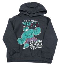 Šedá mikina s Hulkem, flitry a kapucí George