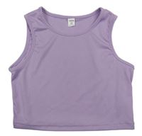 Fialový žebrovaný crop top Shein