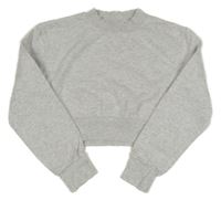 Světlešedá melírovaná crop mikina Primark