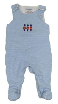 Světlemodré pruhované zateplené dupačky s vojáky Jojo Maman Bébé