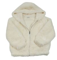 Smetanová kožešinová podšitá bunda s kapucí F&F