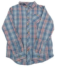 Modro-růžová kostkovaná košile M&Co.