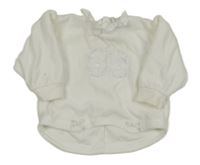 Bílá sametová mikina s medvídky a límečkem C&A