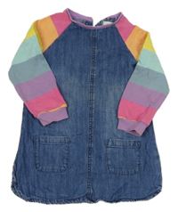 Modro-barevné teplákovo/riflové šaty Next