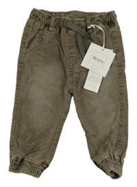 Nové - Hnědošedé cuff manšestráky 