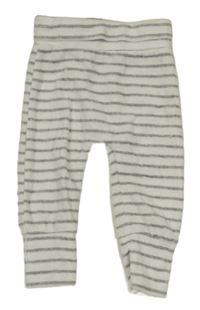 Bílo-šedé pruhované sametové tepláky Mothercare