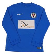 Cobaltově modré funkční fotbalové triko se znakem a číslem Nike