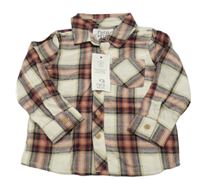 Nové - Bílo-červená kostkovaná košile F&F