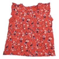 Jahodovo-bílo-modré květované tričko C&A