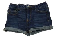 Tmavomodré riflové kraťasy Manor