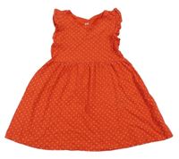 Červené puntíkaté bavlněné šaty s volánky H&M