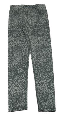 Tmavošedo-šedé vzorované sportovní legíny H&M