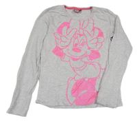 Světlešedé pyžamové triko s Minnie Disney
