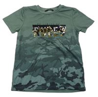 Khaki army tričko s překlápěcími flitry George 