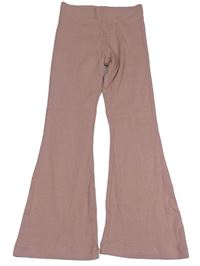 Světlerůžové žebrované flare kalhoty M&S